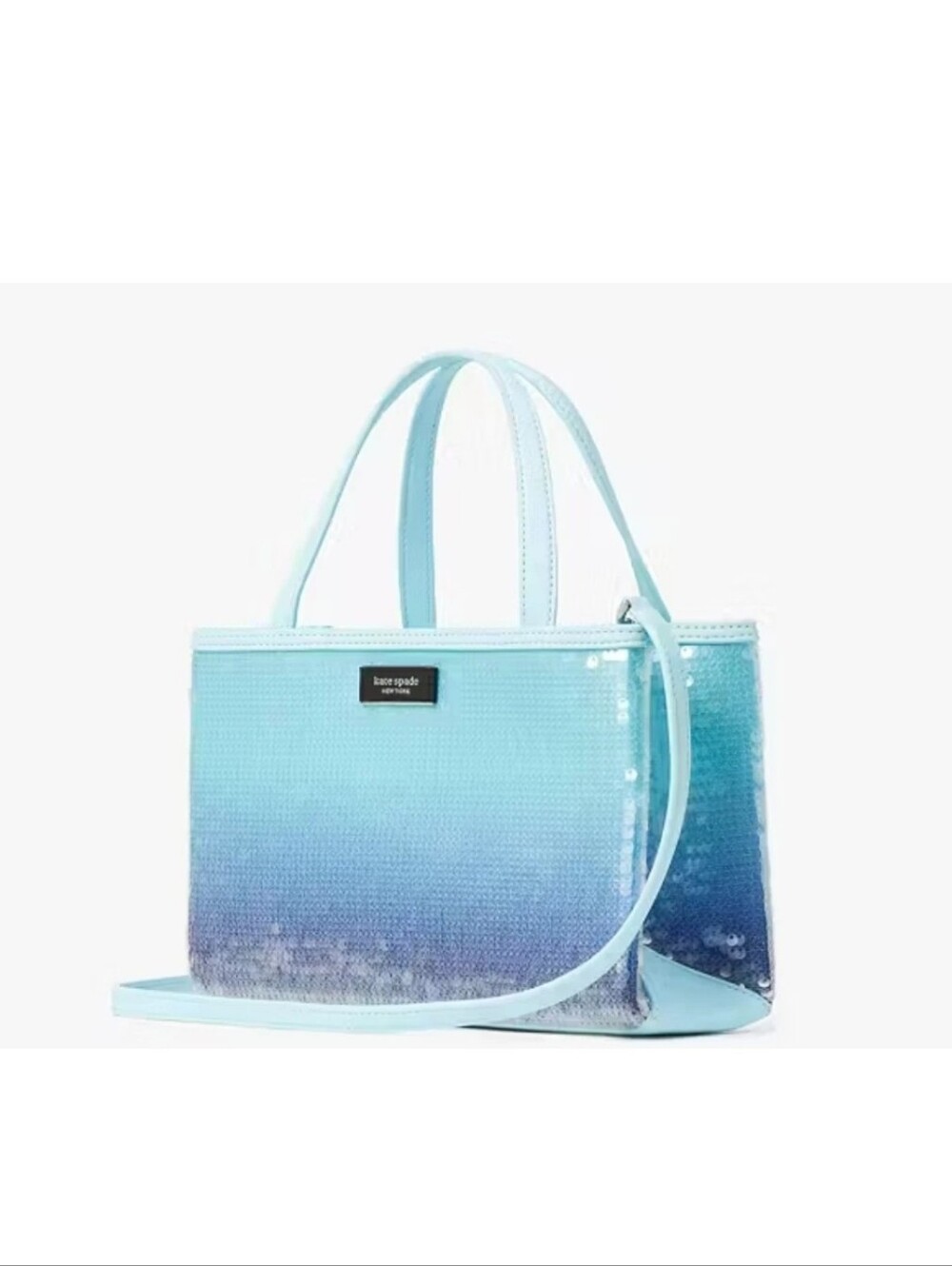 Kate Spade Mint to Blue Ombre Sequin Tote